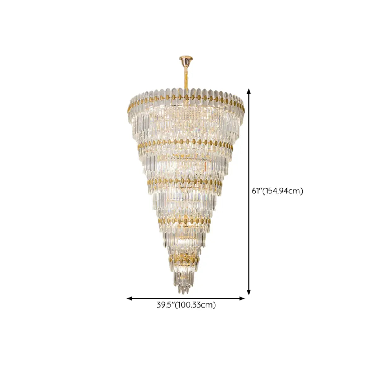 Luxury Grand Gold Spiral Crystal Spiral Tiered Chandelier Image - 17