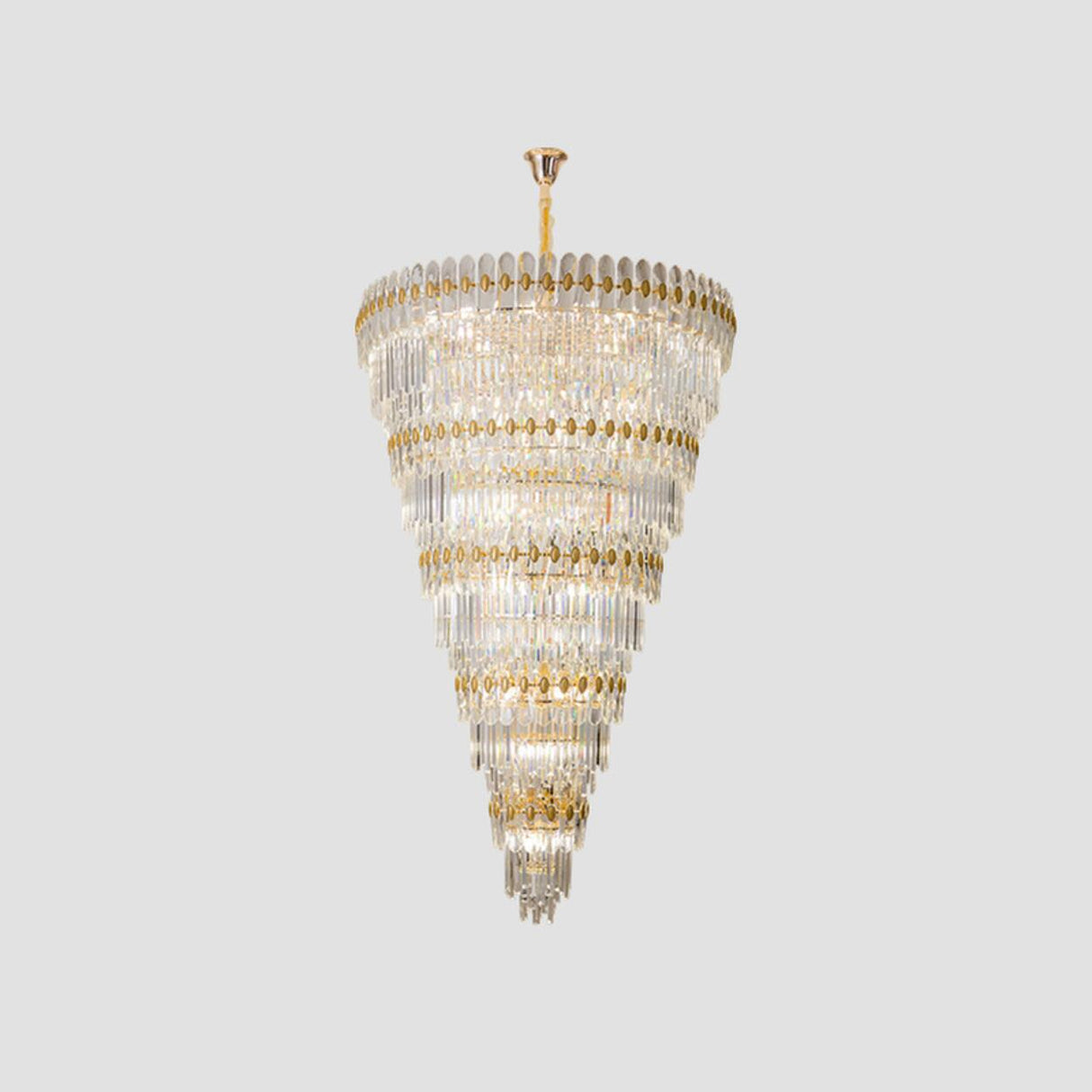 Luxury Grand Gold Spiral Crystal Spiral Tiered Chandelier Image - 8