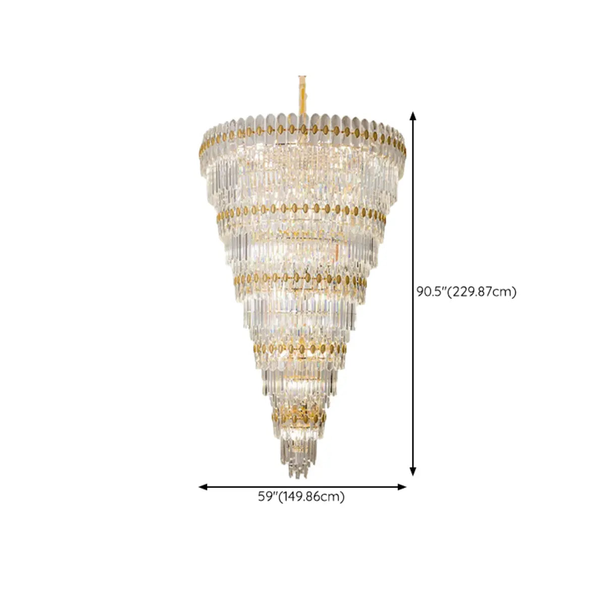 Luxury Grand Gold Spiral Crystal Spiral Tiered Chandelier Image - 18