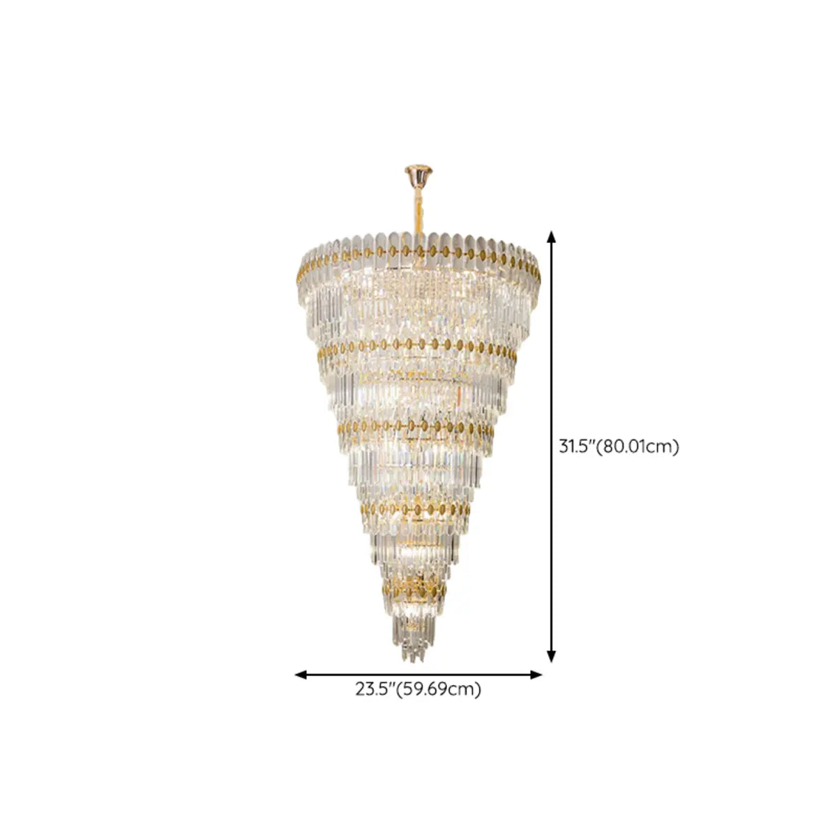 Luxury Grand Gold Spiral Crystal Spiral Tiered Chandelier Image - 19