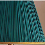 Luxury Green Pleated Bedside Floor Lamp with Shelf Image - 14