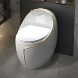 Luxury Grey One-Piece Gravity Siphon Flush Oval Toilet Image - 11