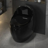 Luxury Grey One-Piece Gravity Siphon Flush Oval Toilet Image - 5