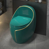 Luxury Grey One-Piece Gravity Siphon Flush Oval Toilet Image - 7