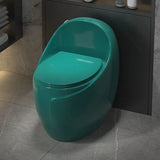 Luxury Grey One-Piece Gravity Siphon Flush Oval Toilet Image - 9