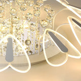 Luxury Heart Crystal LED Flush Mount Ceiling Light Image - 11