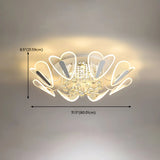 Luxury Heart Crystal LED Flush Mount Ceiling Light Image - 16