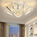 Luxury Heart Crystal LED Flush Mount Ceiling Light Image - 4