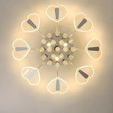 Luxury Heart Crystal LED Flush Mount Ceiling Light Image - 5