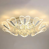 Luxury Heart Crystal LED Flush Mount Ceiling Light Image - 6