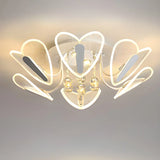 Luxury Heart Crystal LED Flush Mount Ceiling Light Image - 8