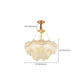 Tiered Luxury Leaf Golden Glass Chandelier Adjustable Length #size