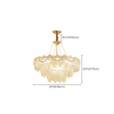 Tiered Luxury Leaf Golden Glass Chandelier Adjustable Length Image - 26