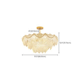 Tiered Luxury Leaf Golden Glass Chandelier Adjustable Length Image - 31