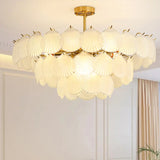 Italian Luxury Shell Tiered Glass Bedroom Gold Chandelier Image - 20