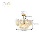 Italian Luxury Shell Tiered Glass Bedroom Gold Chandelier #size