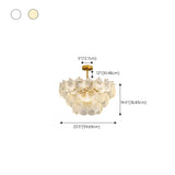 Italian Luxury Shell Tiered Glass Bedroom Gold Chandelier Image - 27