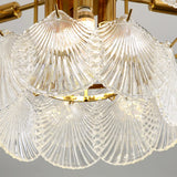 Italian Luxury Shell Tiered Glass Bedroom Gold Chandelier Image - 9