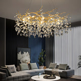 Luxury Living Room Gold Tree Branch Crystal Chandelier Image - 1