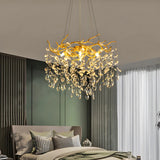 Luxury Living Room Gold Tree Branch Crystal Chandelier Image - 16