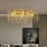 Luxury Living Room Gold Tree Branch Crystal Chandelier Image - 18