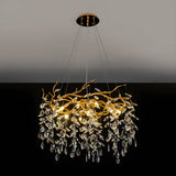 Luxury Living Room Gold Tree Branch Crystal Chandelier Image - 3