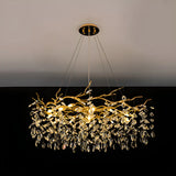 Luxury Living Room Gold Tree Branch Crystal Chandelier Image - 5