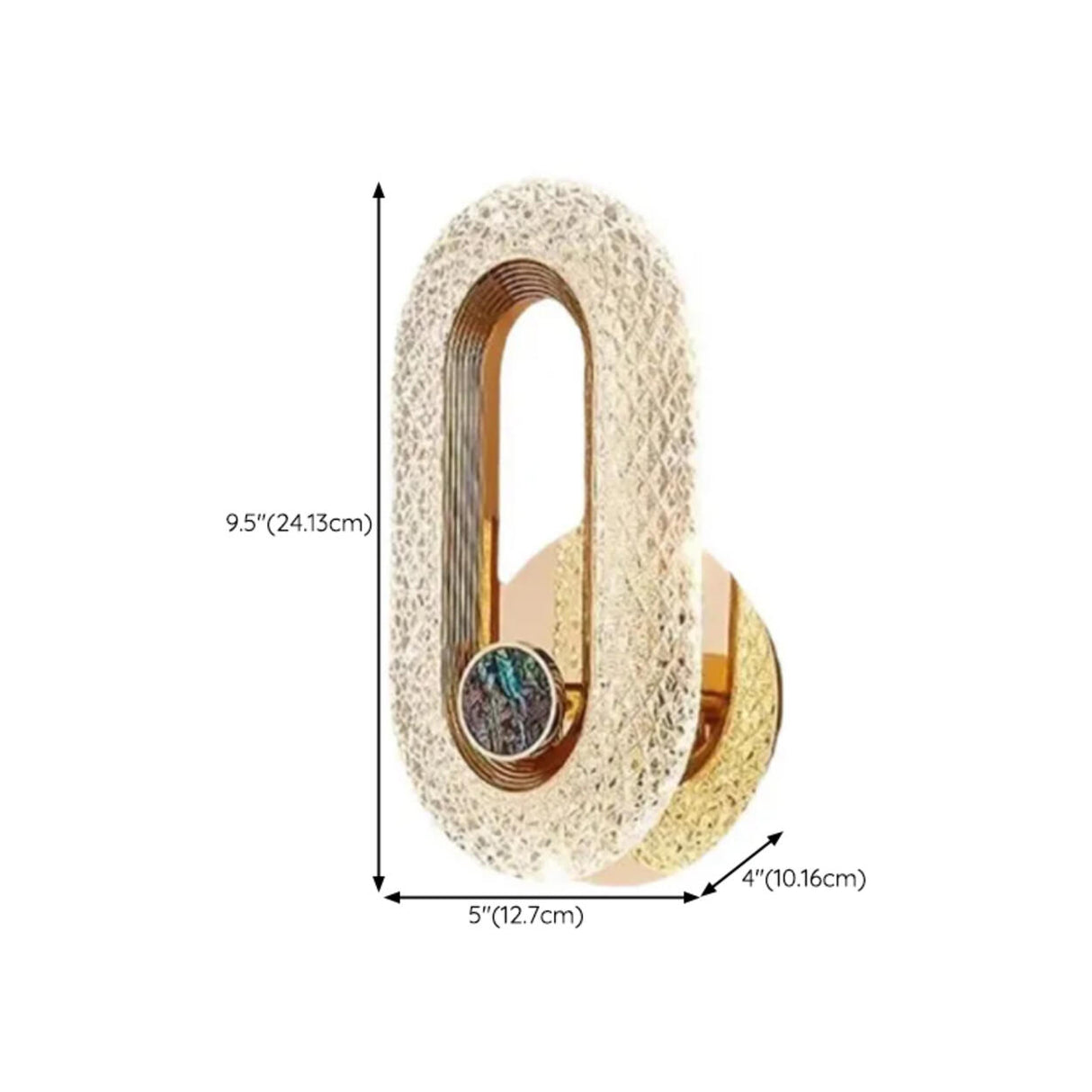 Luxury Modern Crystal Golden Oval Wall Sconce 