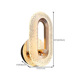 Luxury Modern Crystal Golden Oval Wall Sconce Image - 13