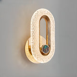 Luxury Modern Crystal Golden Oval Wall Sconce Image - 6