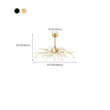 Luxury Modern Gold Firefly Chandelier Fan with Light #size