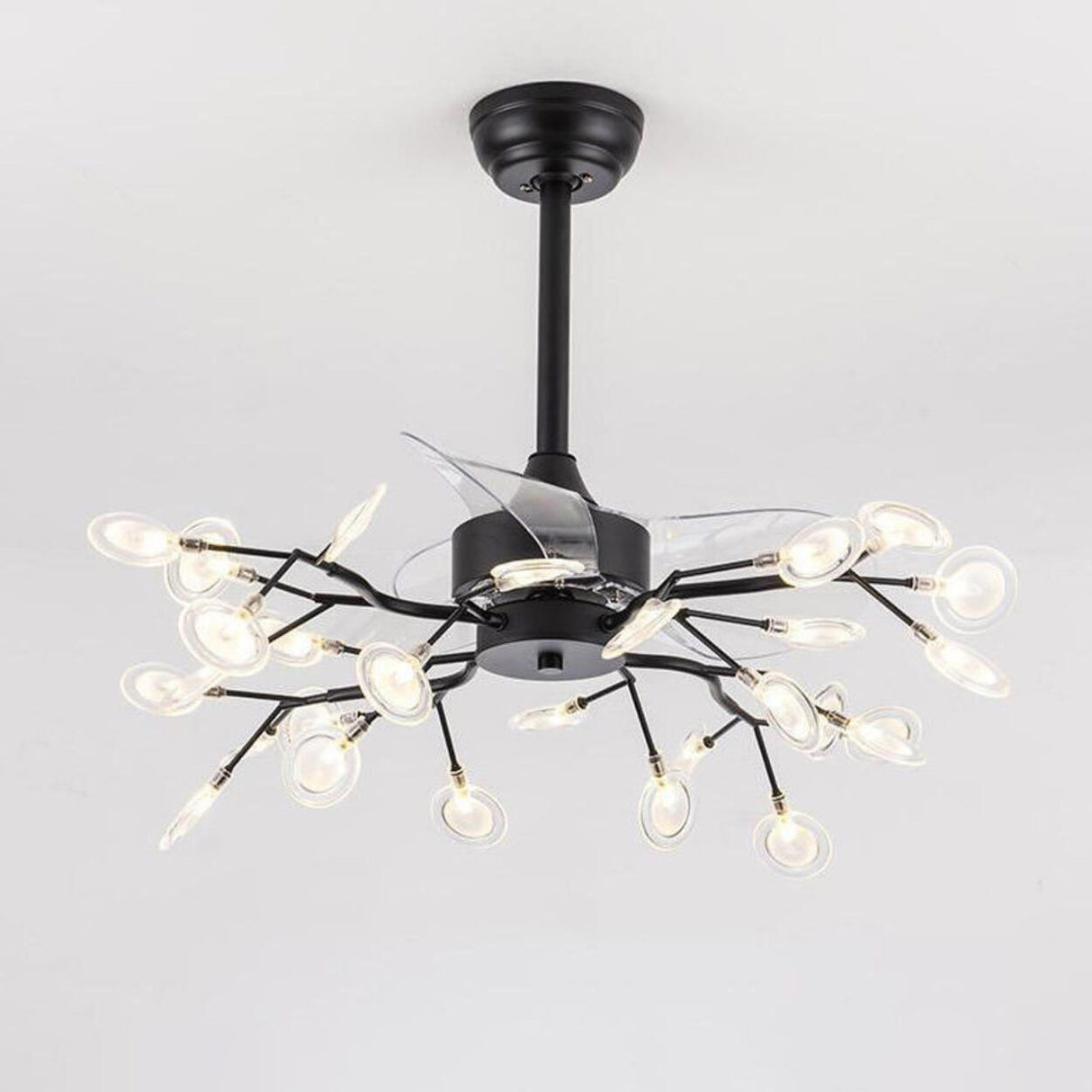 Luxury Modern Gold Firefly Chandelier Fan with Light Image - 5