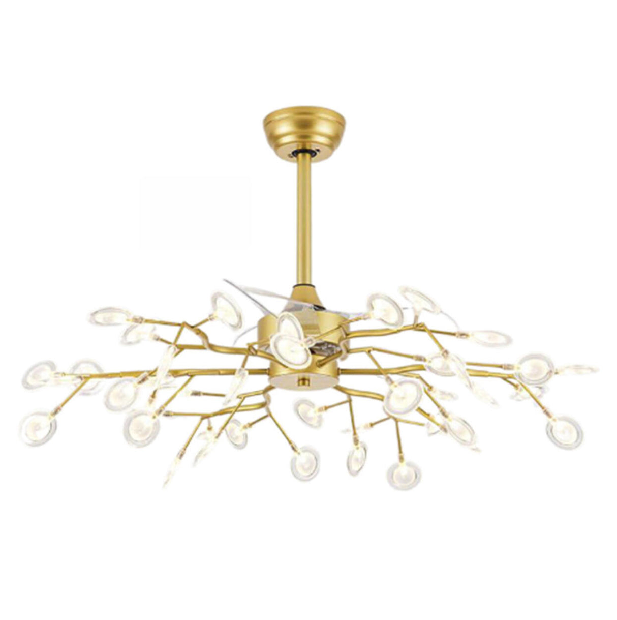 Luxury Modern Gold Firefly Chandelier Fan with Light Image - 9