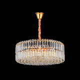 Luxury Modern Gold Round Drum Crystal Chandelier Image - 3