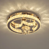 Luxury Multi-Layer Round Crystal Semi-Flush Mount Light Image - 13