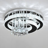 Luxury Multi-Layer Round Crystal Semi-Flush Mount Light Image - 15