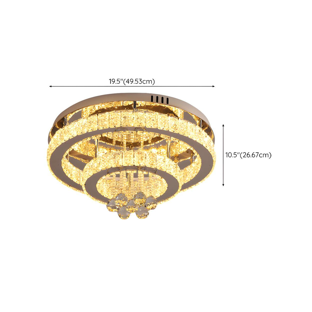 Luxury Multi-Layer Round Crystal Semi-Flush Mount Light 