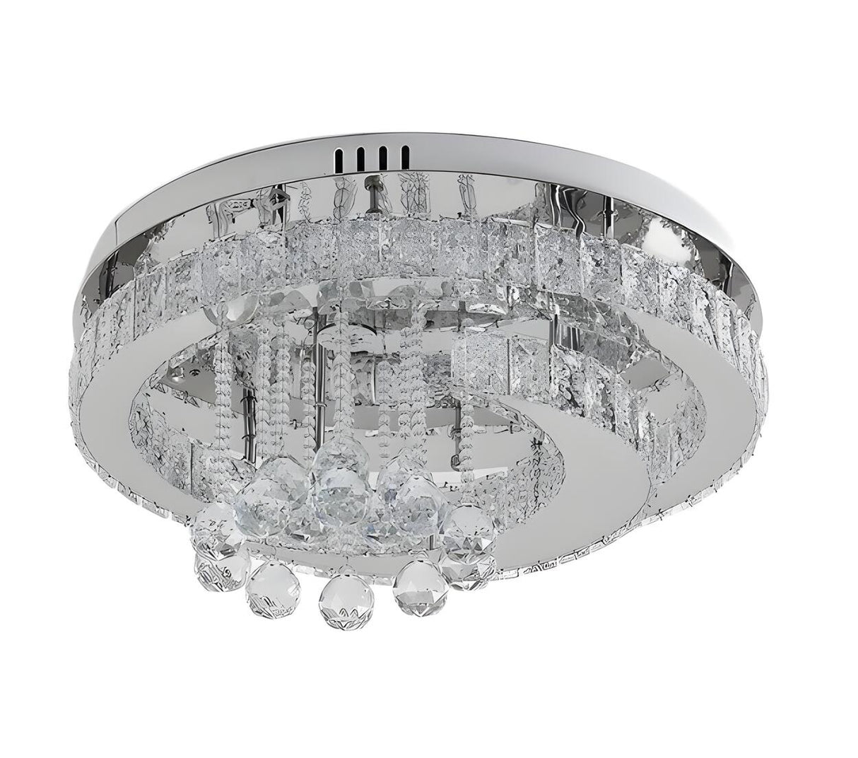 Luxury Multi-Layer Round Crystal Semi-Flush Mount Light Image - 9