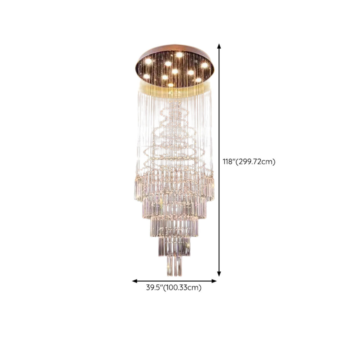 Luxury Multi-Tier Crystal Chandelier Modern LED Lighting 