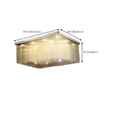 Luxury Rectangle Crystal Cascade LED Flush Mount Light Image - 21