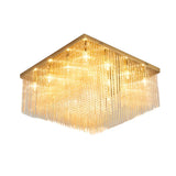 Luxury Rectangle Crystal Cascade LED Flush Mount Light Image - 5