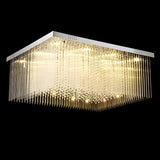 Luxury Rectangle Crystal Cascade LED Flush Mount Light Image - 6