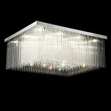 Luxury Rectangle Crystal Cascade LED Flush Mount Light Image - 7