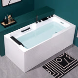 Luxury Rectangle PMMA White Built-in Storage Bathtub Image - 2