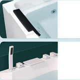 Luxury Rectangle PMMA White Built-in Storage Bathtub Image - 4