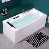 Luxury Rectangle PMMA White Built-in Storage Bathtub Image - 7