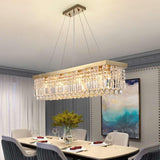 Luxury Rectangular Crystal Island Chandelier Light Image - 1