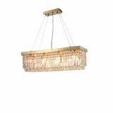 Luxury Rectangular Crystal Island Chandelier Light Image - 10