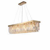 Luxury Rectangular Crystal Island Chandelier Light Image - 11