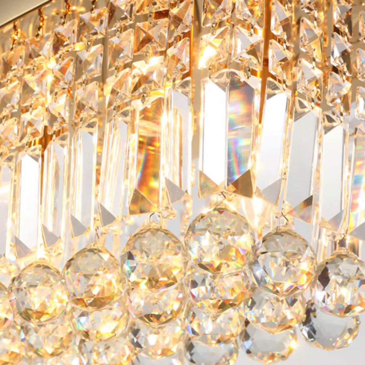 Luxury Rectangular Crystal Island Chandelier Light Image - 13